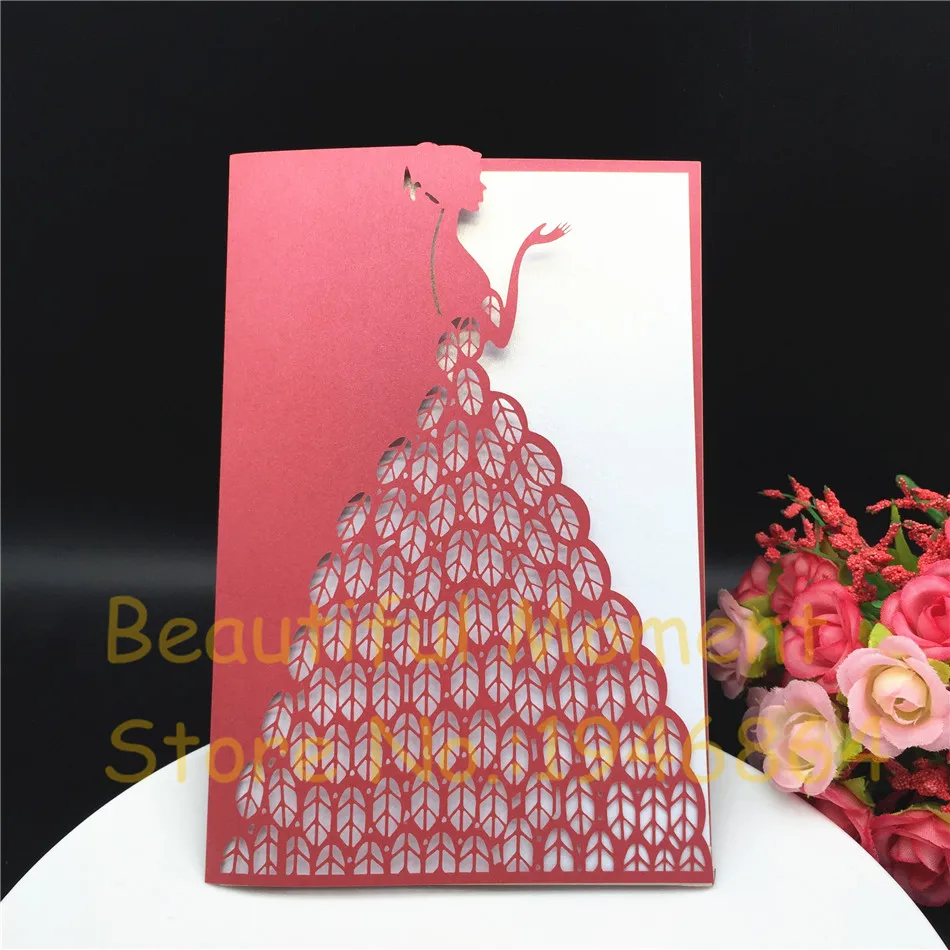 50 шт. вертикальные приглашения в виде перьев принцессы | Дом и сад