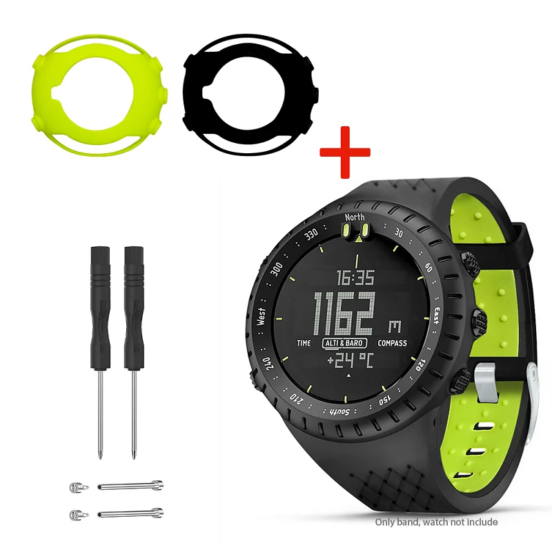 Силиконовый ремешок для часов и чехол для Suunto Core All black watch