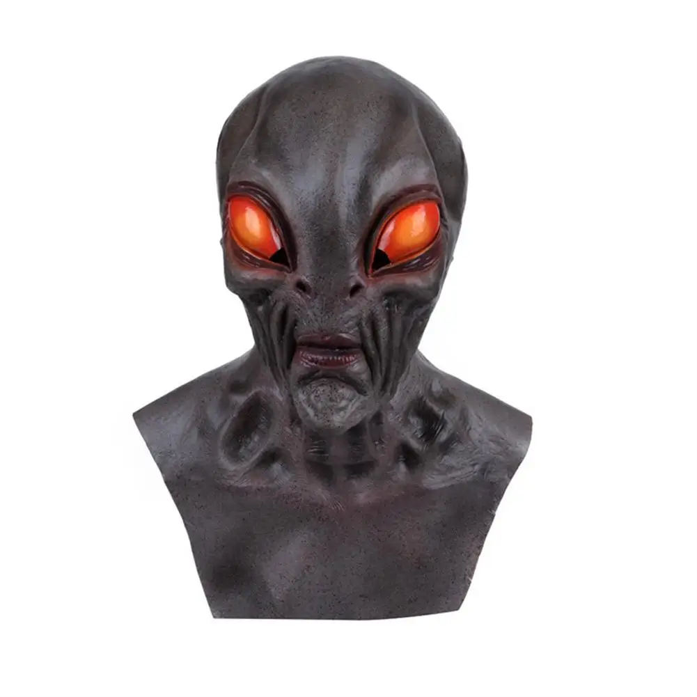 Horror Alien Mask UFO Big Eyes Horrible Monster Headgear Latex Masquerade Party Costume Props Halloween Cosplay Dress Up | Дом и сад