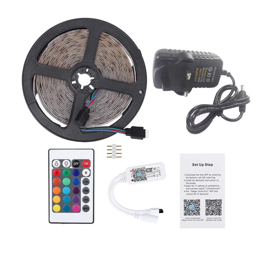 Wifi RGB СВЕТОДИОДНАЯ лента SMD 2835 DC12V гибкая светодиодная + драйвер wifi