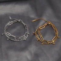 women stainless steel bracelet double bracelet stars bracelet female charm bracelets for women heart shaped bracelet for women