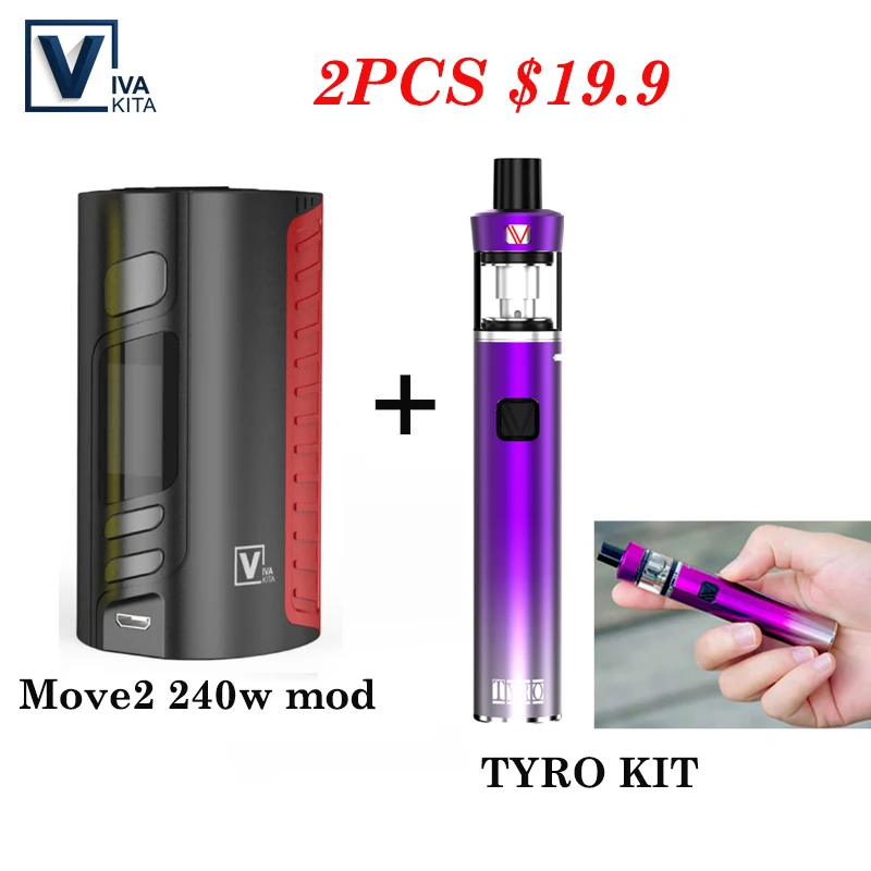 Подарочный набор 240 Вт Батарея мод vape электронная сигарета MOVE 2 240 Вт коробка мод поддержка 18650 батарея мод для 510 набор ниток
