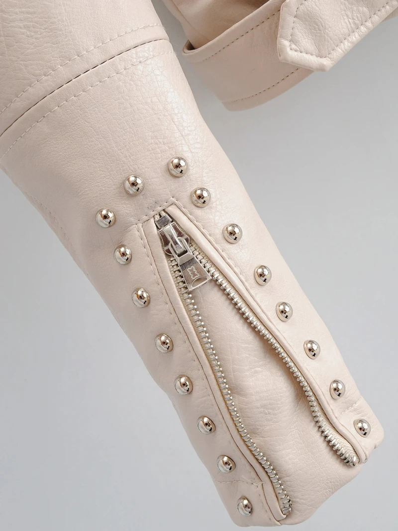 

vintage women PU leather jackets 2020 spring floral print ladies coats white fashion female PU jacket slim girls faux leather