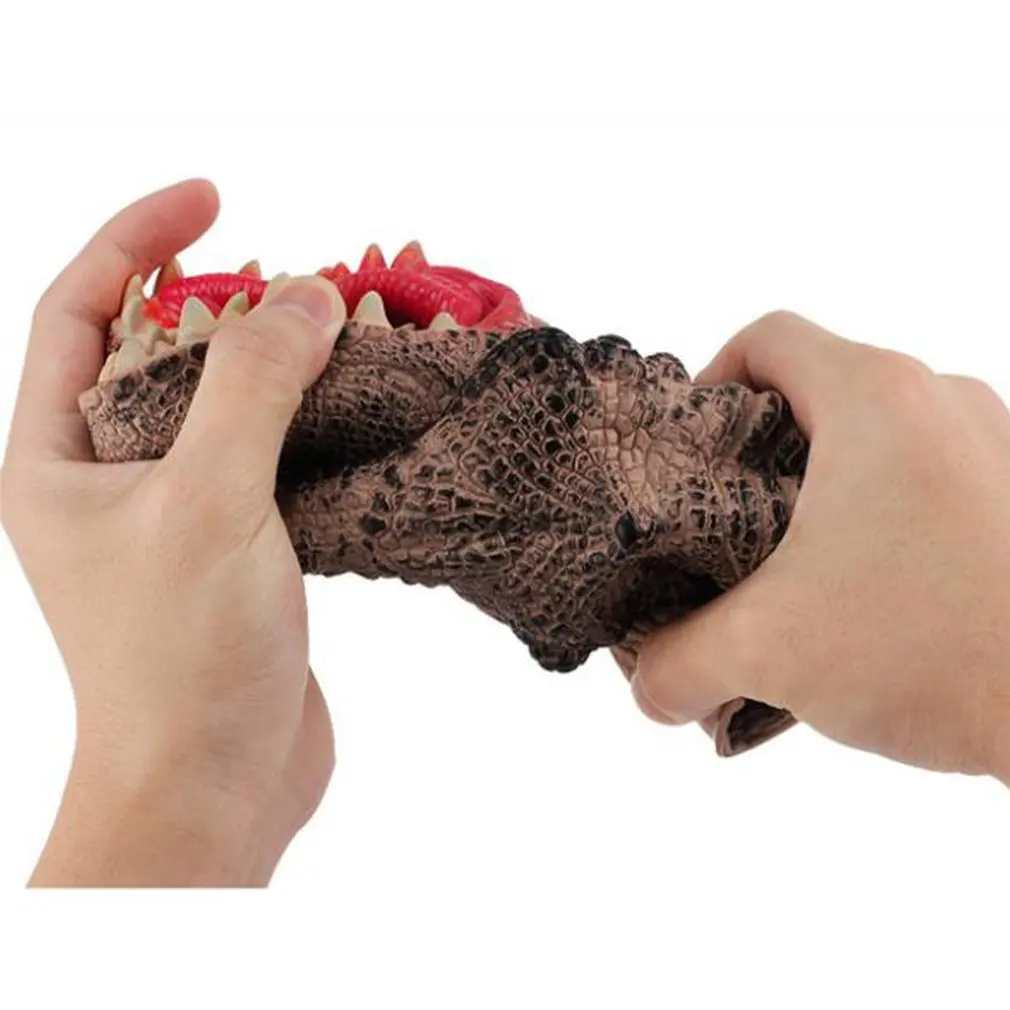 New Dinosaur Hand Puppets Soft Rubber Toys Jurassic Realistic Puppet Head Figure | Игрушки и хобби
