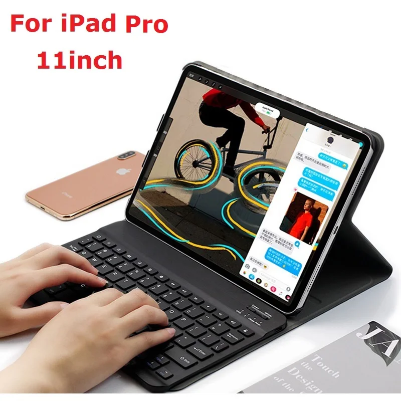 

Removable Keyboard Coque for iPad Pro 11 2018 Case with Keyboard Russian Spanish Wireless A1979 A1980 A2013 A1934 Case