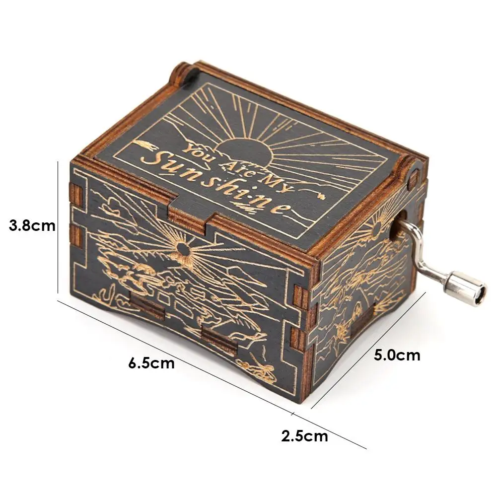 

Retro Wooden Music Boxes You Are My Sunshine Birch Plywood Souvenir Lover Christmas Birthday Gift Party Household Decoration