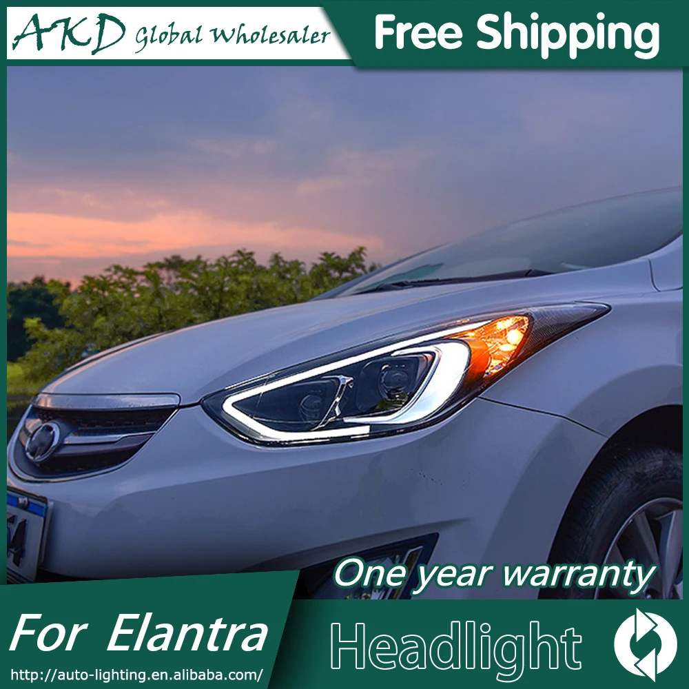 AKD автомобильный Стайлинг для 2012 2016 фары автомобиля Hyundai Elantra MD СВЕТОДИОДНЫЙ DRL Q5
