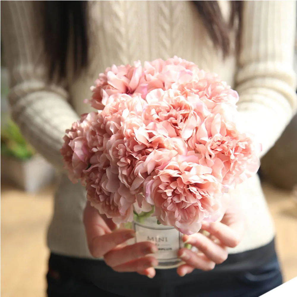 1 комплект шелковые гортензии 26 см искусственные цветы свадебные для невесты
