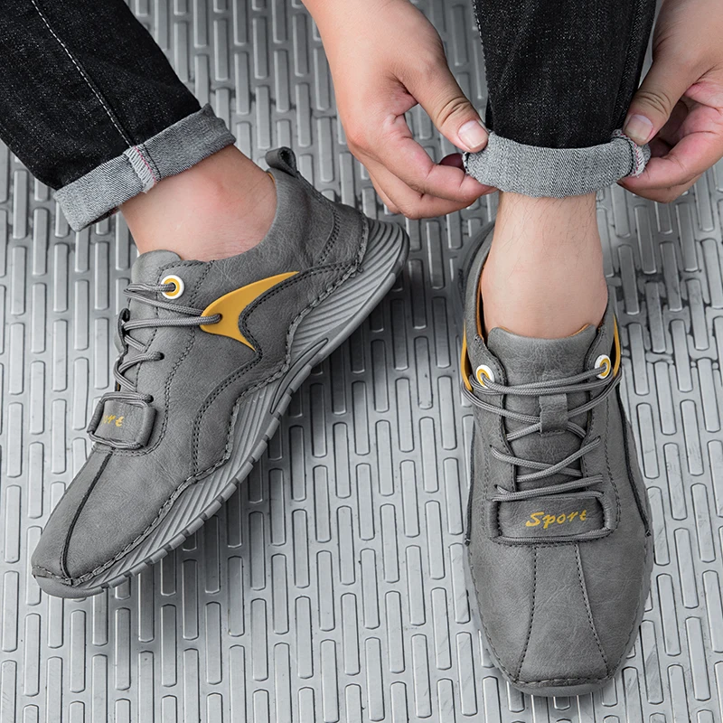 

2021 autumn and winter new trend men's shoes leisure business flat shoes men's leather shoes fashion joker thin fashion shoes