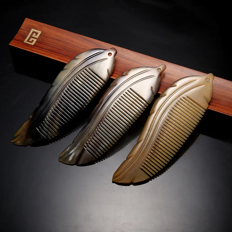 

Natural horncomb for ladies anti-static multifunctional massage comb hairdressing tools