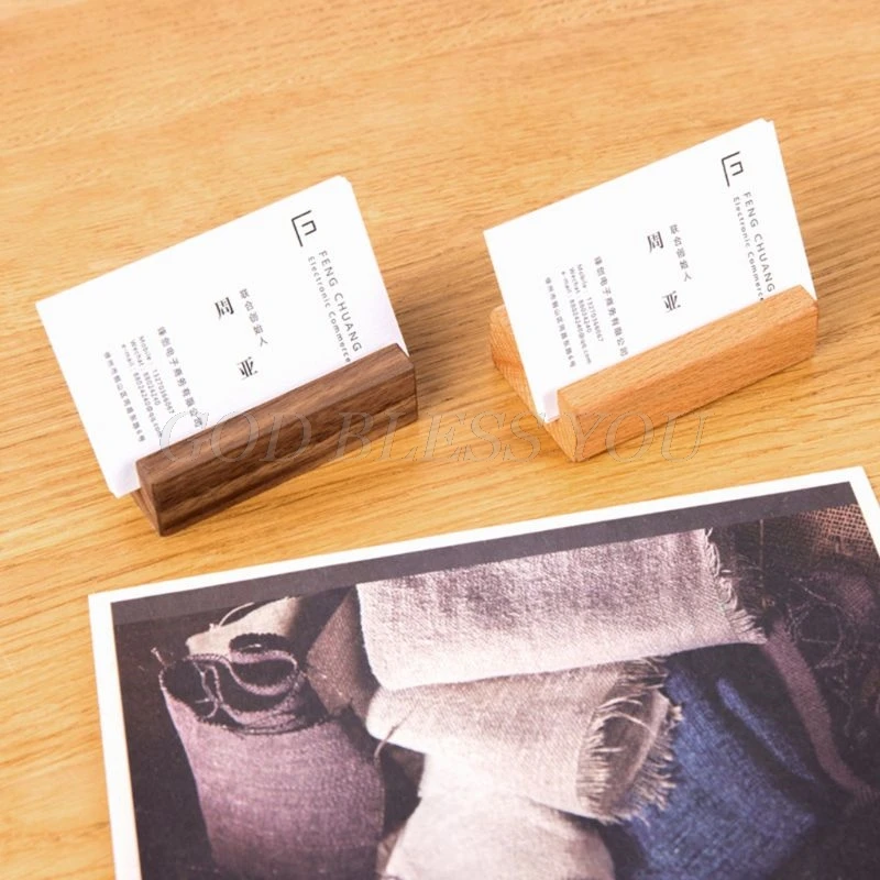 Черный орех Бук деревянная визитная карточка держатель офисный стол рамка для