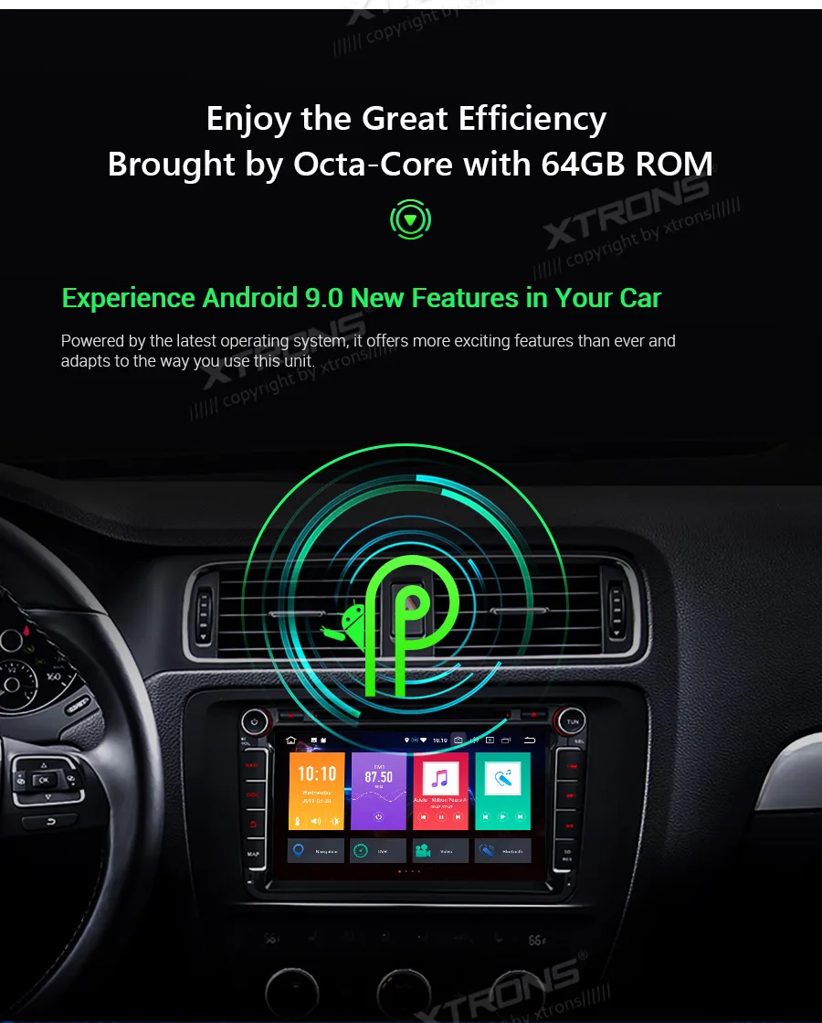 XTRONS " Android 9,0 PX5 автомобильный dvd-плеер радио gps для VW Volkswagen Golf Passat Touran Tiguan Sharan Magotan для Skoda на сиденье