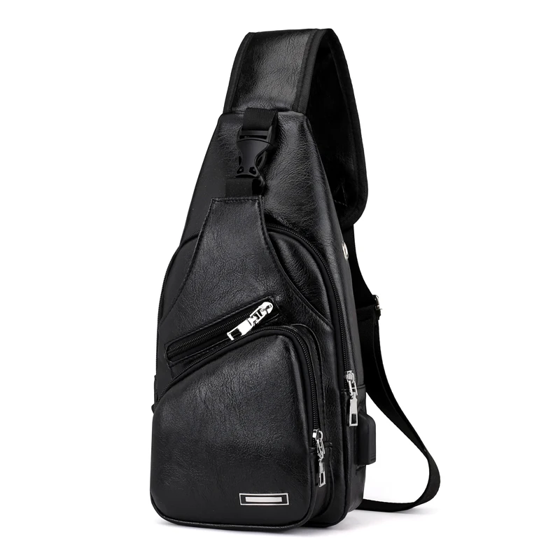 

Men's USB Charging Bag Men's Chest Bag Cross-Border For Custom PU PVC Shoulder Bag Diagonal Package Messenger Travel Bag Men
