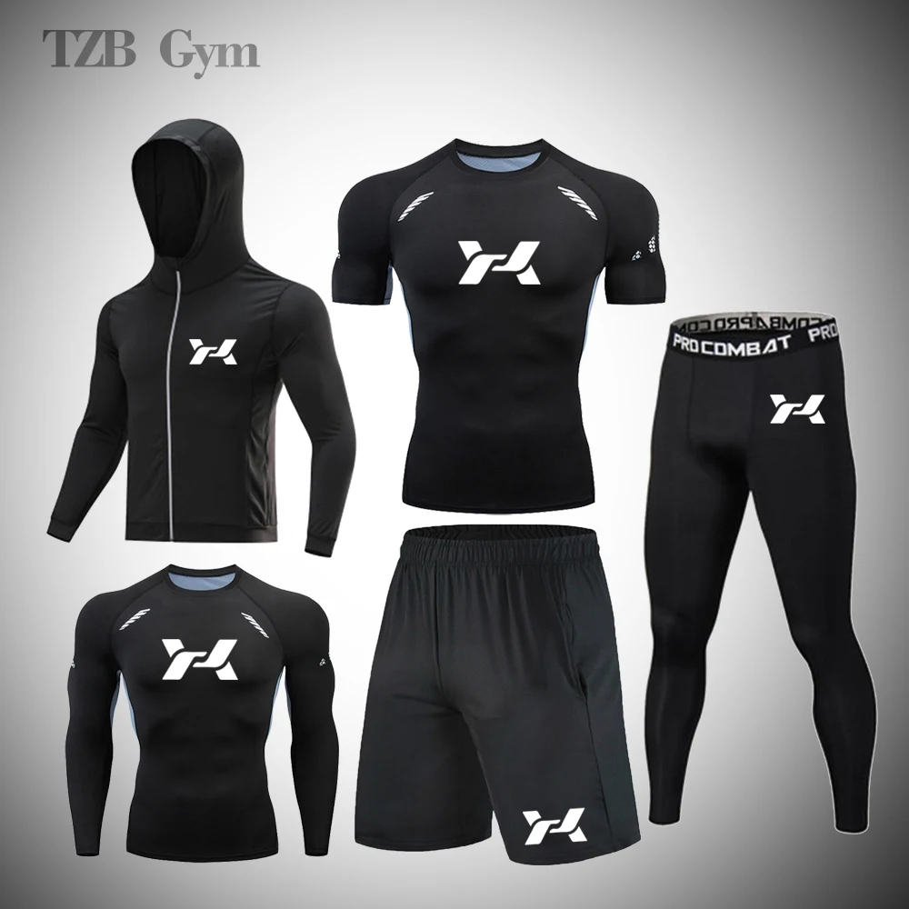 Мужской Эластичный костюм для тренировок на открытом воздухе бега фитнеса