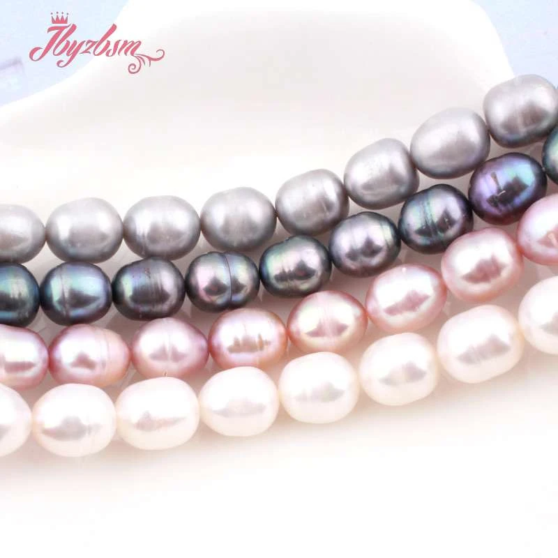 9-10 мм овальные из Пресной воды Жемчужные культивированные бусины Рыхлый