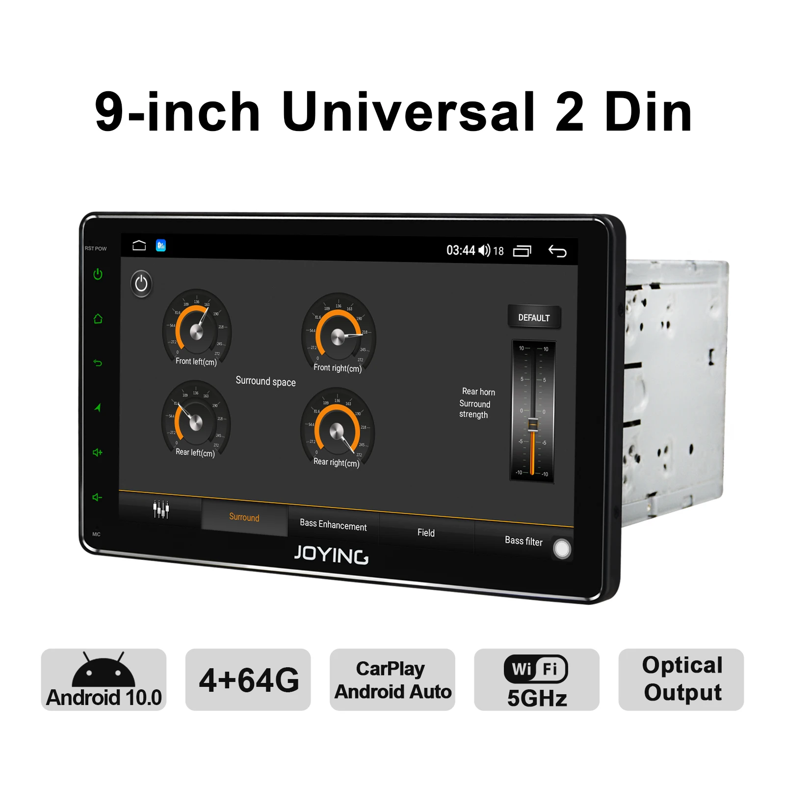구매 JOYING-자동차 라디오 스테레오 유니버설 헤드 유닛 멀티미디어 플레이어, 안드로이드 10, 6GB 128GB, 무선 카플레이, 안드로이드 오토 4G