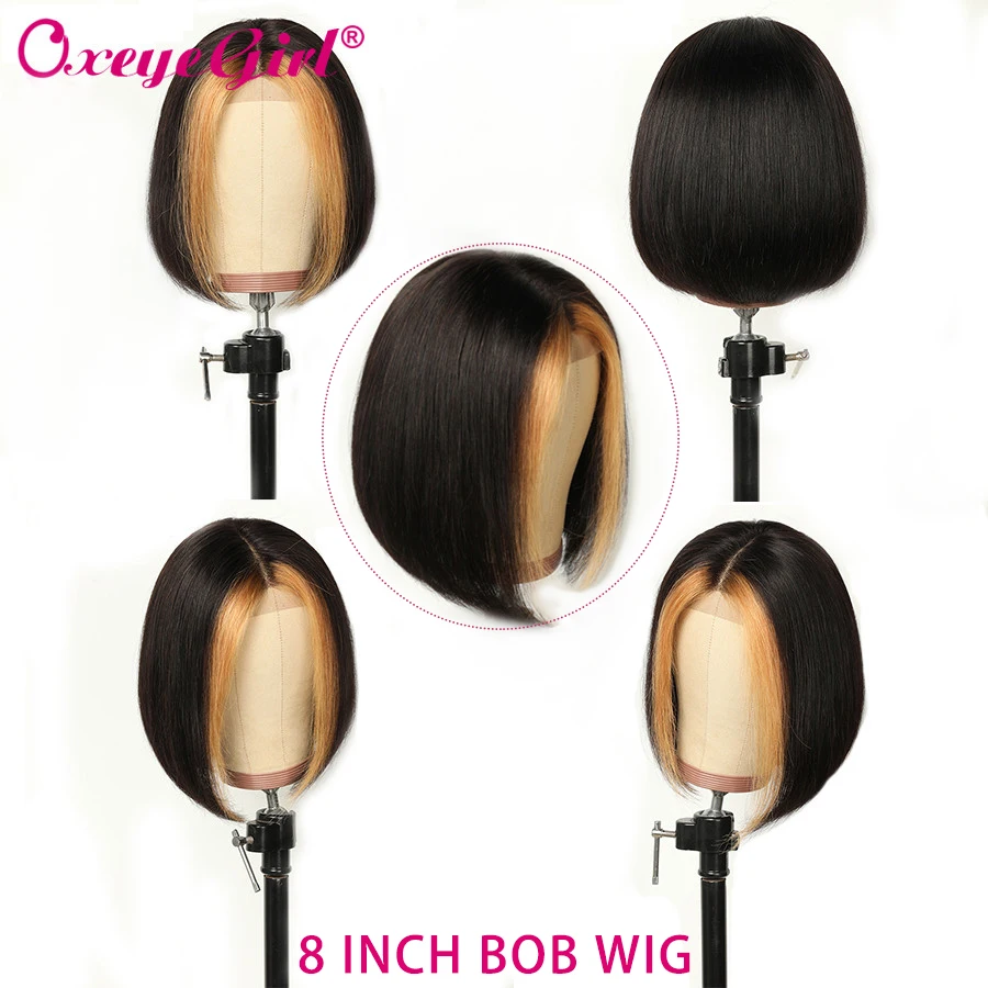 

Straight Bob Wig Highlight Bob Wig Human Hair Lace Closure Bob Wigs Pre Plucked Brazilian Remy Lace Front Human Hair Wigs