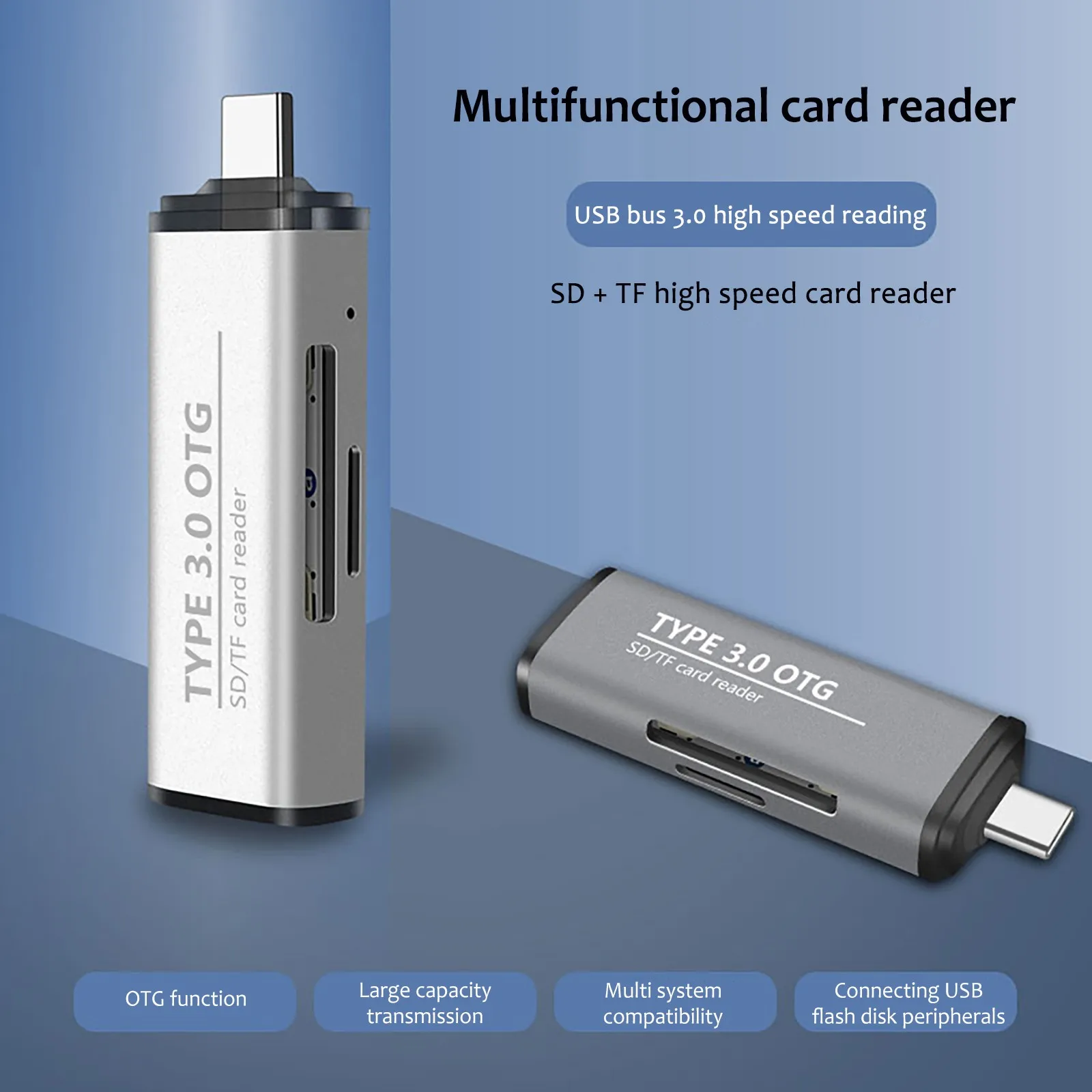 

Высококачественный Otg кардридер Usb C Sd/micro Sd/tf кардридер, Type-c на гнездо Usb 3,0 Otg адаптер