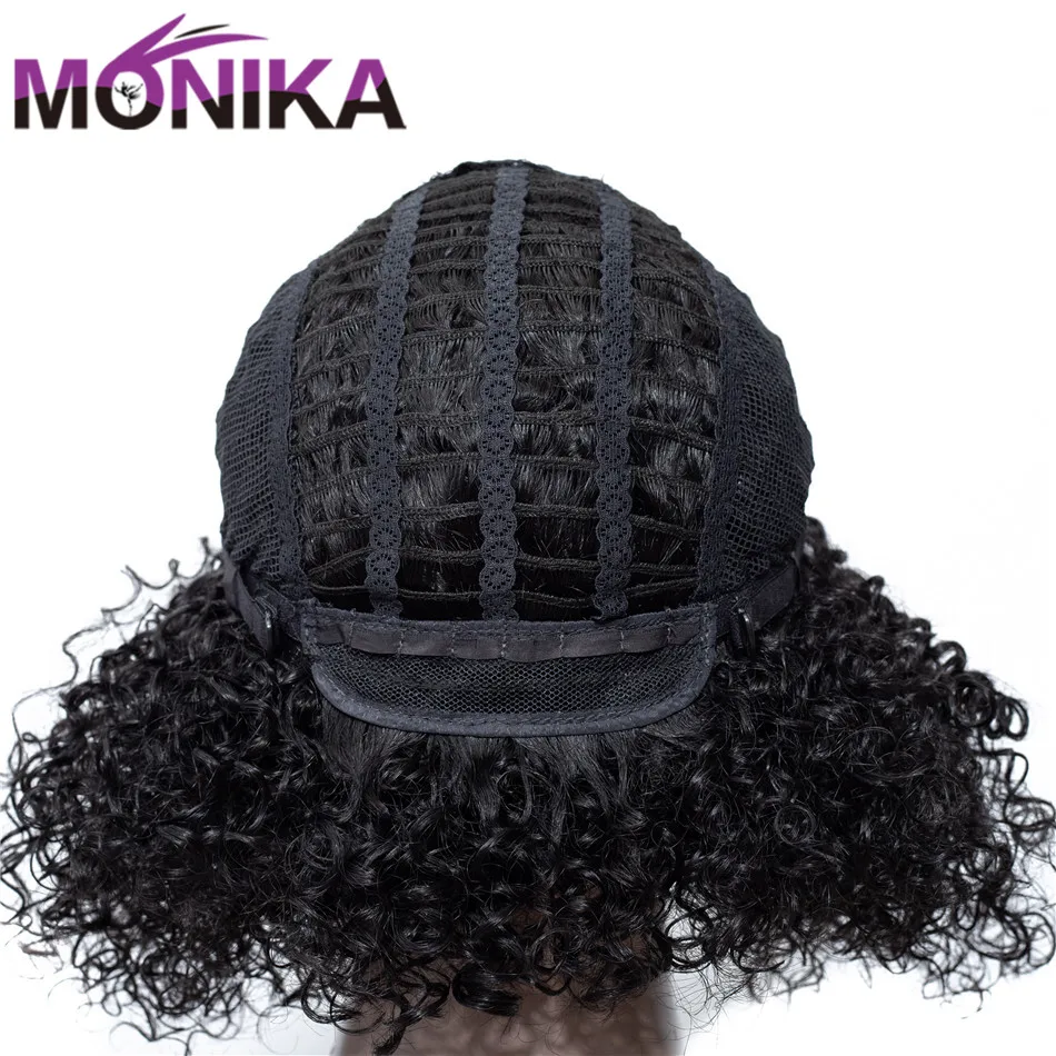 Monika, 12 дюймов, Короткие парики, человеческие волосы, малазийский кудрявый парик, 130% плотность, не Реми, машинные парики, женские парики, натуральные волосы