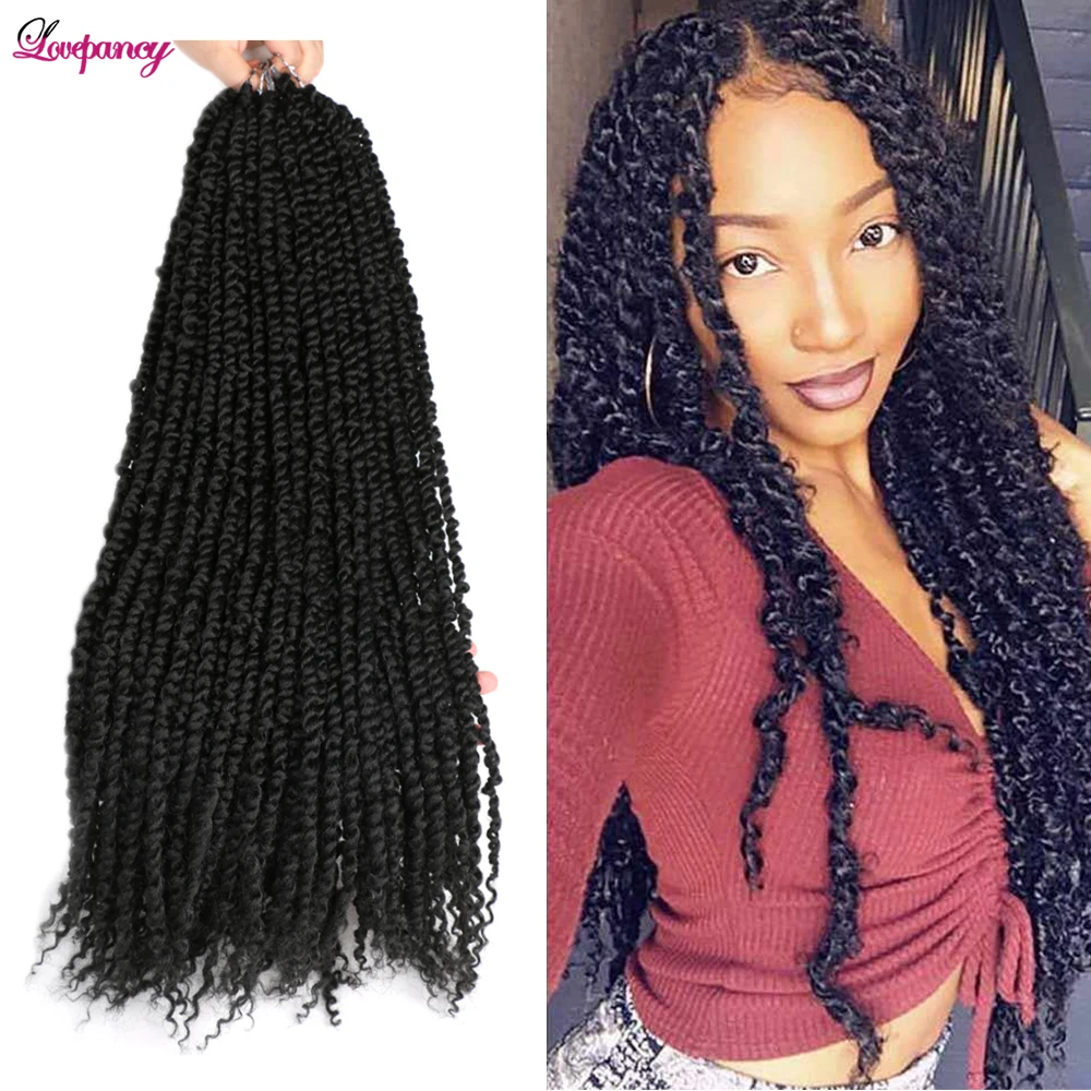 

Синтетические вязаные крючком волосы страсти твист крючком волосы предварительно закрученные пушистые черные Омбре плетеные волосы закру...