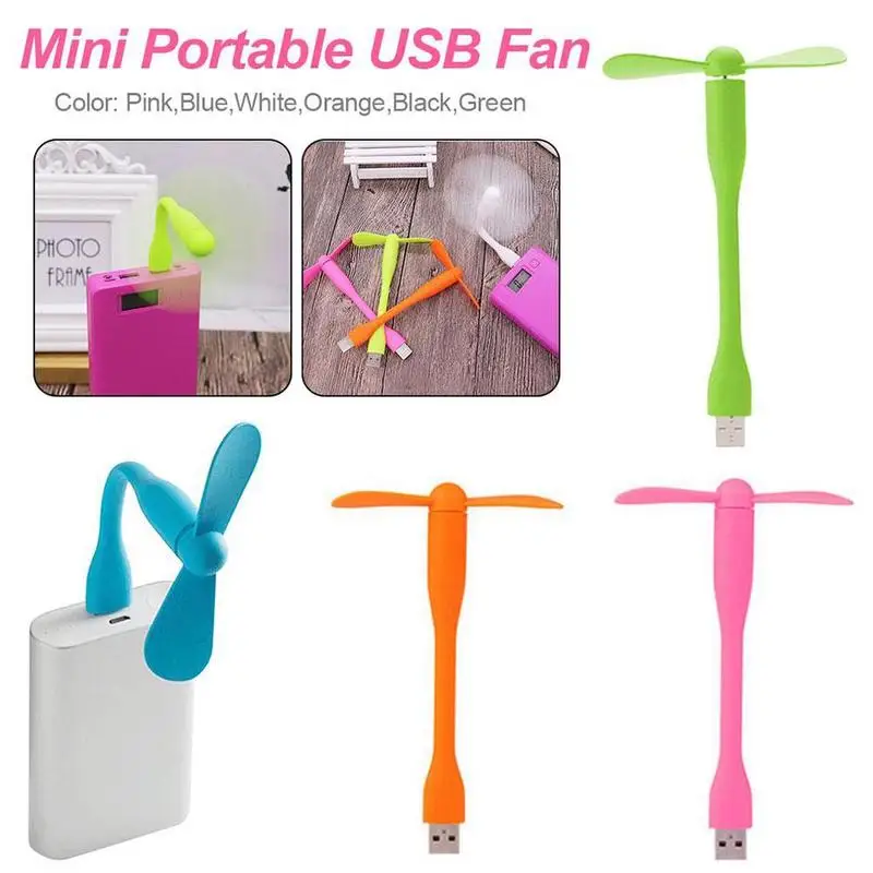 USB вентиляторы гибкий портативный мини вентилятор для внешнего аккумулятора