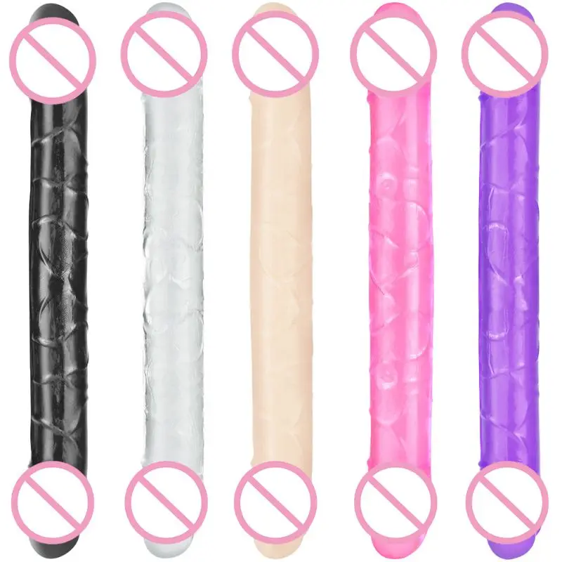 Длинный реалистичный фаллоимитатор с двумя головками Анальная пробка гибкий