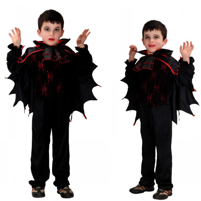 M-XL Boys Halloween Vampire Costume Kids Children Demon Bat Scary Cosplay Carnival Purim Masked Ball Masquerade Rave party dress |