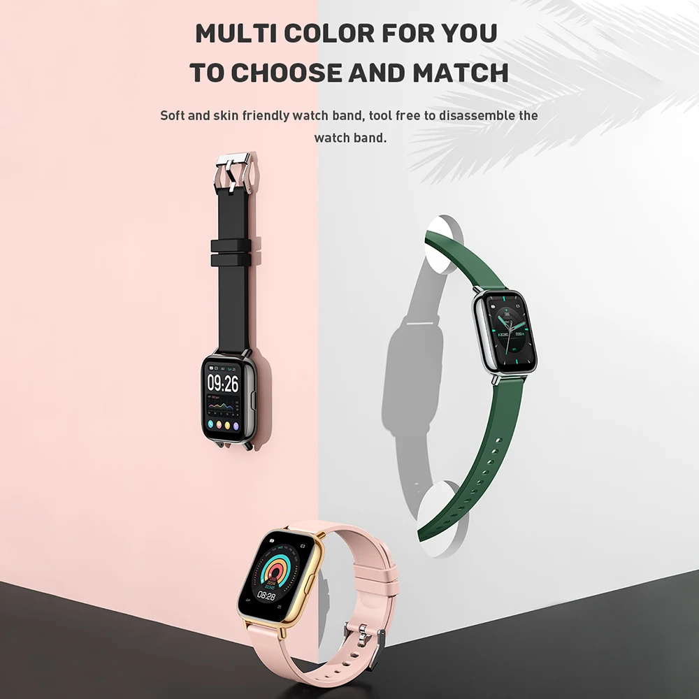 

Rogbid 2S Smart Watch 1.65 inch HD Touch Screen Fitness Tracker Waterproof Heart Rate Blood Pressure Monitor For IOS Android