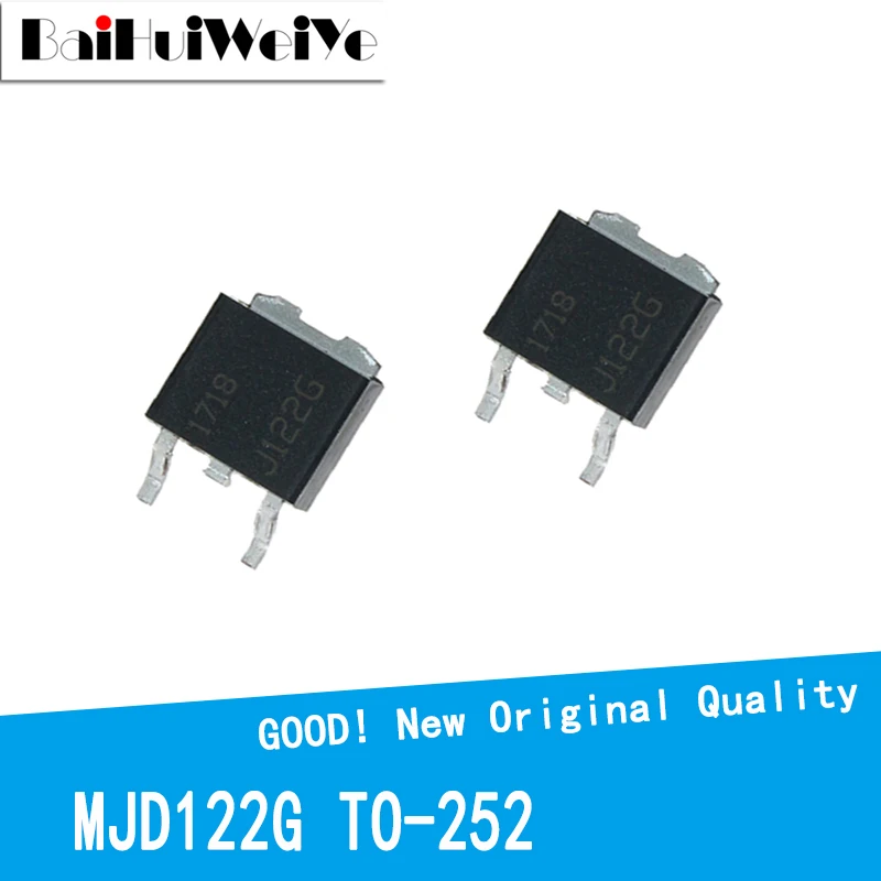 

10PCS/LOT TO-252 MJD122G MJD122 TO252 NPN 8A 100V MJD122T4G TIP122 Darlington Transistor New Original