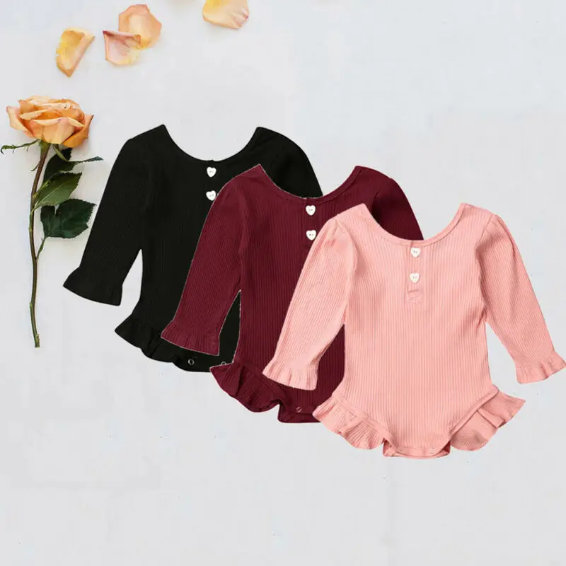 Весна Осень 2020 Одежда для новорожденных маленьких девочек Трикотажный