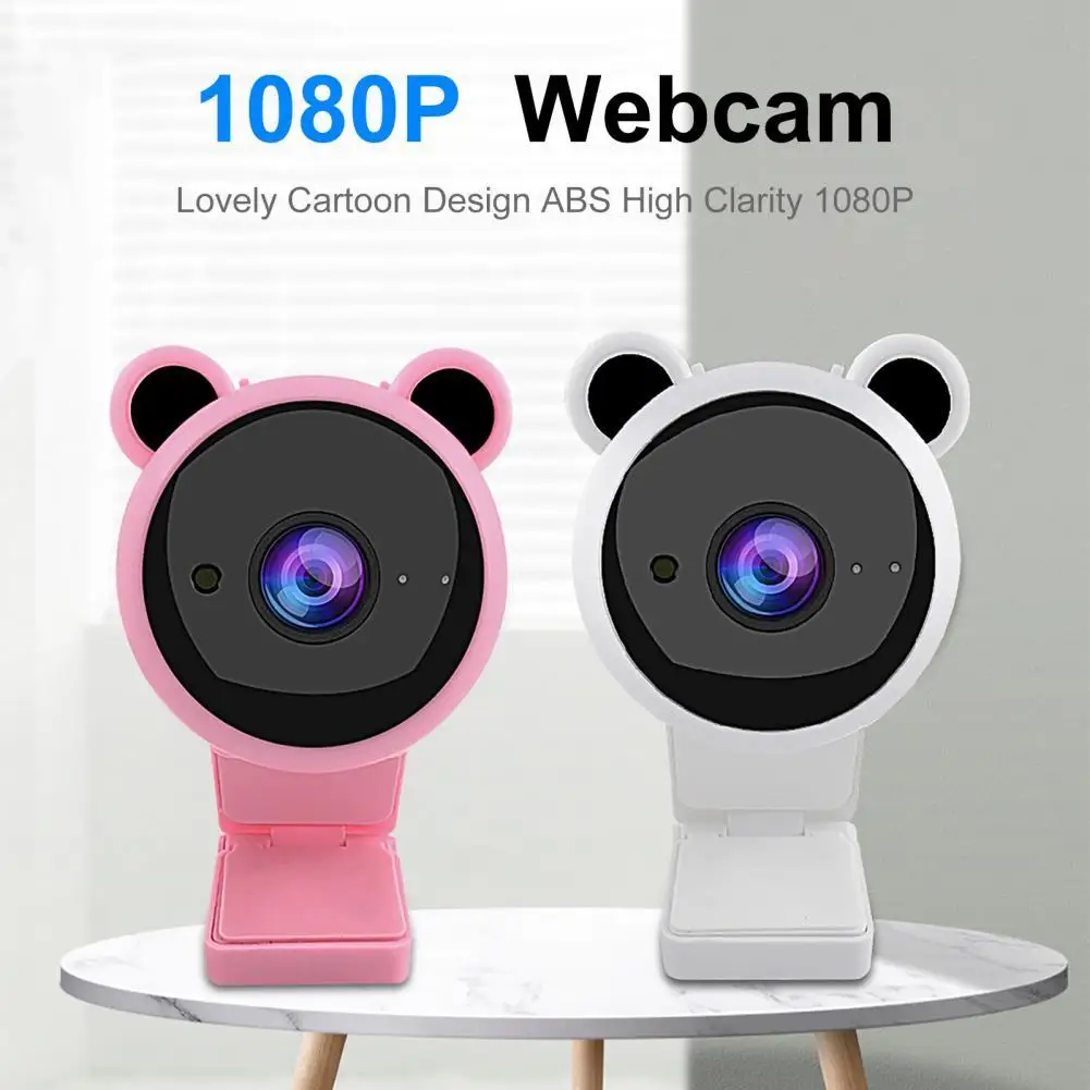 

Computer Webcam Lovely Cartoon Design ABS High Clarity 1080P Digital Camera for Live Stream