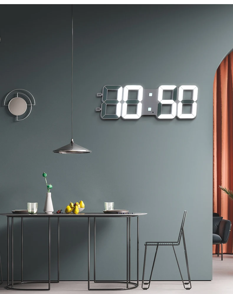 

Электронные светодиодные настенные часы трехмерные цифровые часы Бесшумный ночной Светильник Zegary креативные простые настенные часы для г...