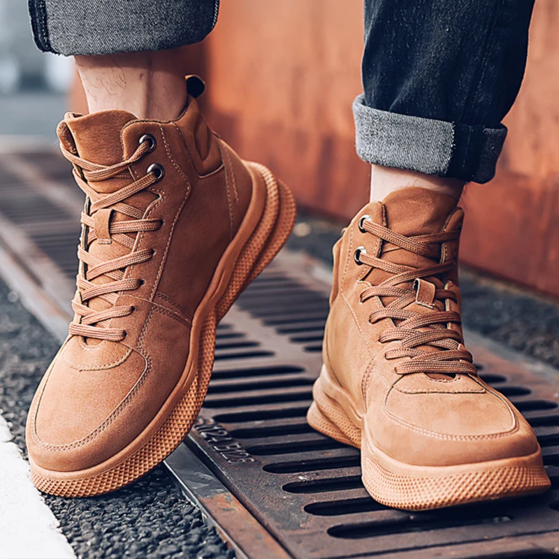 2019 осенне зимняя обувь мужские ботинки замшевые кожаные ботильоны мужская на