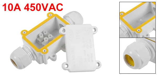 White 112x51x35mm Uxcell водонепроницаемый внутренний, наружный кабель втулка электрическая распределительная коробка с клеммной полосой DIY Защита питания корпус - Цвет: White 112x51x35mm