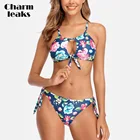 Купальник-бикини с цветочным принтом, пуш-ап