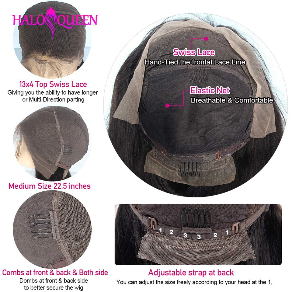 Парики HALOQUEEN монгольские кудрявые для женщин 130% плотность Remy 13X4 парики на фронте