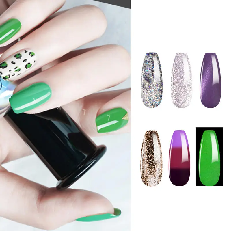 Elite99 Luminous Gel Polish Set 6Pcs Thermal Changing Hybrid Nail Glitter Varnish Magnet Cat Eye For Manicure Kit | Красота и