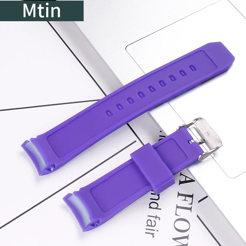 Camouflage Silicone Strap 22mm Pin Buckle Watch Accessories For Omega Casio ICE Outdoor Sports Diving Watch Chain Wristband tool