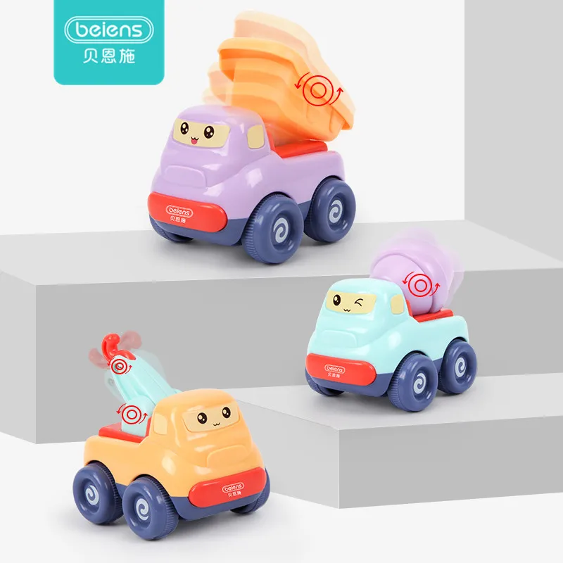 Beiens 3 цвета 1 комплект дети мультфильм инерционная игрушка автомобиль самосвал Смеситель грузовик кран автомобиль игрушки забавная игрушка для детей Подарки для детей