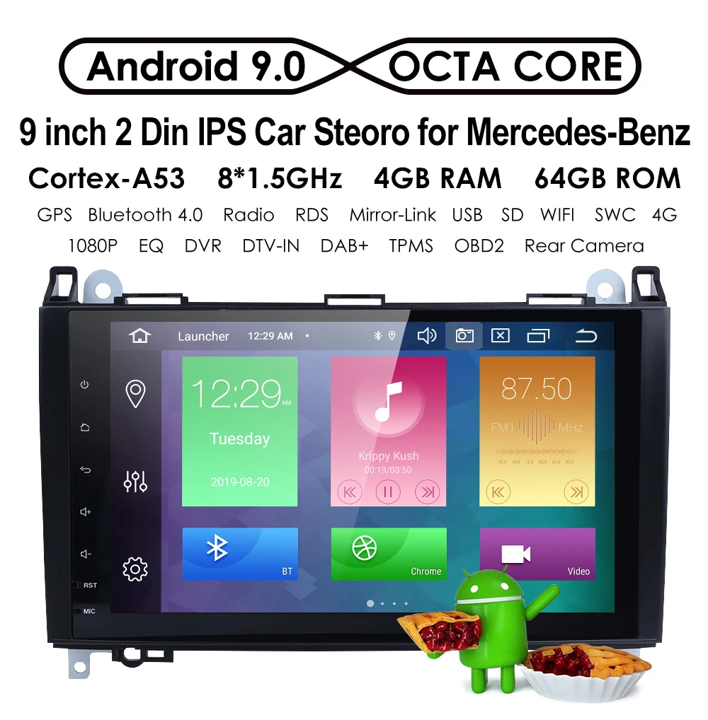 4G+ 64G 4GWIFI 2din no-DVD gps головное устройство для Mercedes Benz B200 A B класс W169 W245 Viano Vito W639 Sprinter W906 Bluetooth радио