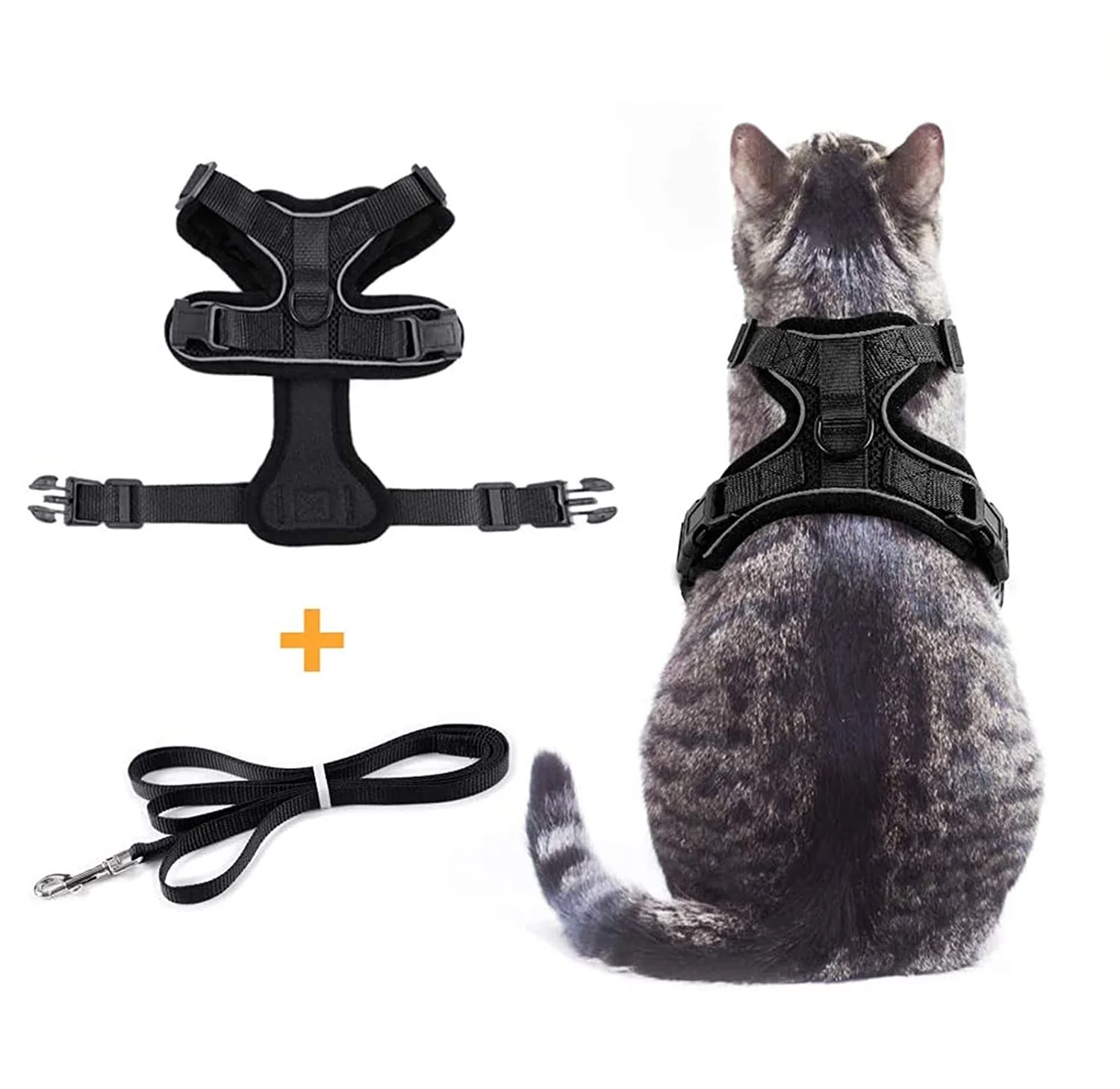 

Cat Harness and Leash Set Mesh Breathable Kitten Cats Harnesses Small Dog Puppy Harness for French Bulldog Chihuahua Pug