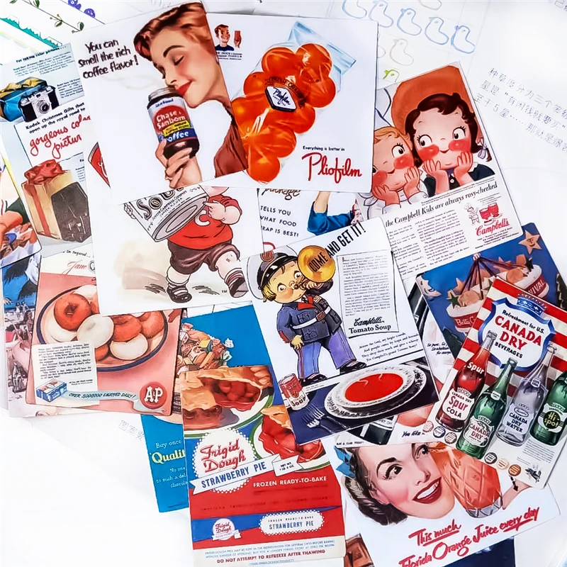 

Stickers 19pcs American vintage ad's food Stickers For Stationery Scrapbooking Diy Diary Album cute Stick Labe