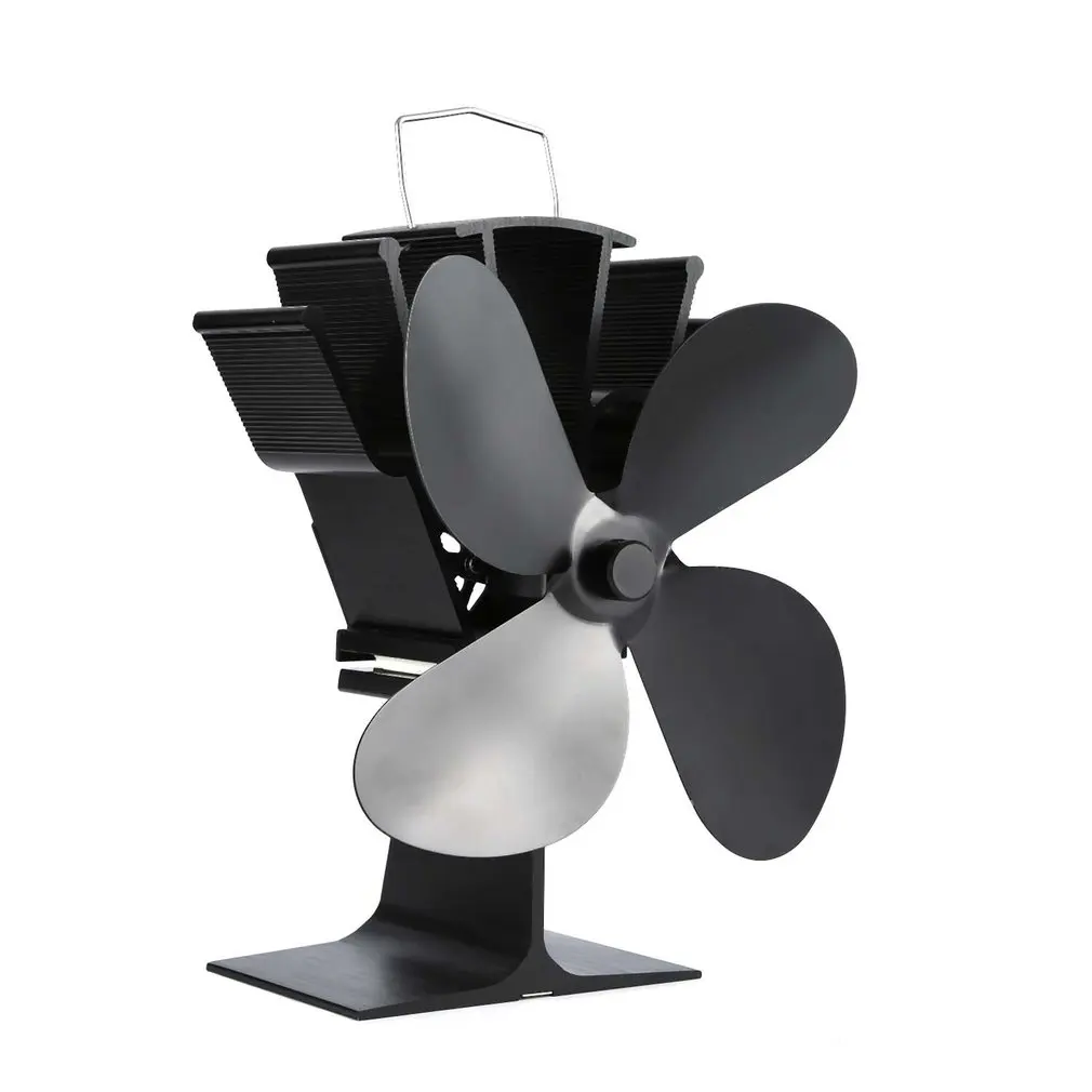 

Heat Powered Wood Stove Eco Friendly Four-leaf Fan Home Efficient Heat Distribution Wood Log Burner Fireplace Bimetallic Safety