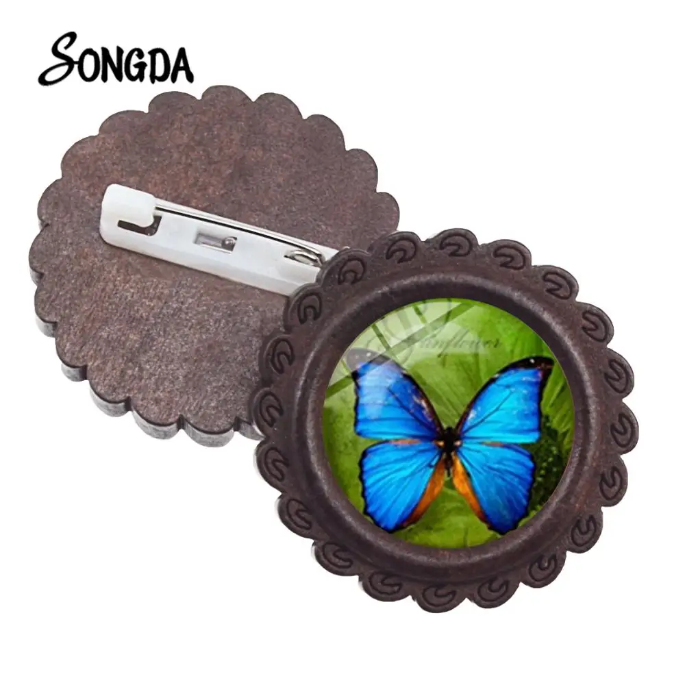 Модные очаровательные Броши с синей бабочкой красочные насекомые бабочки