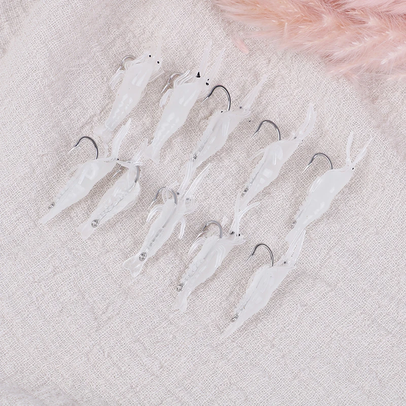 

Искусственная приманка, мягкие Светящиеся креветки, новинка, 10 шт./компл., приманка для рыбной ловли, искусственная приманка для джиггинга