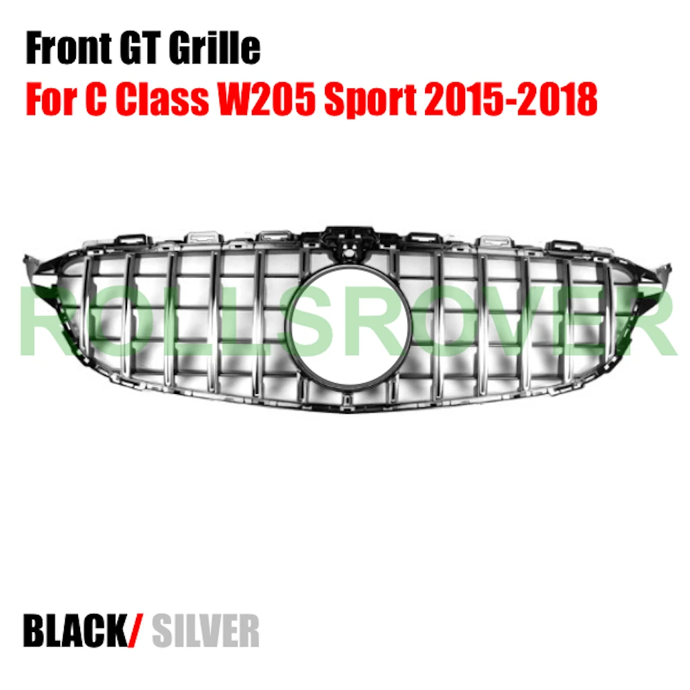 comprar Rollsrover Amortecedor Dianteiro Gt Grille Grill Para C Classe W205 Esporte 2015-2018 Prata Preta