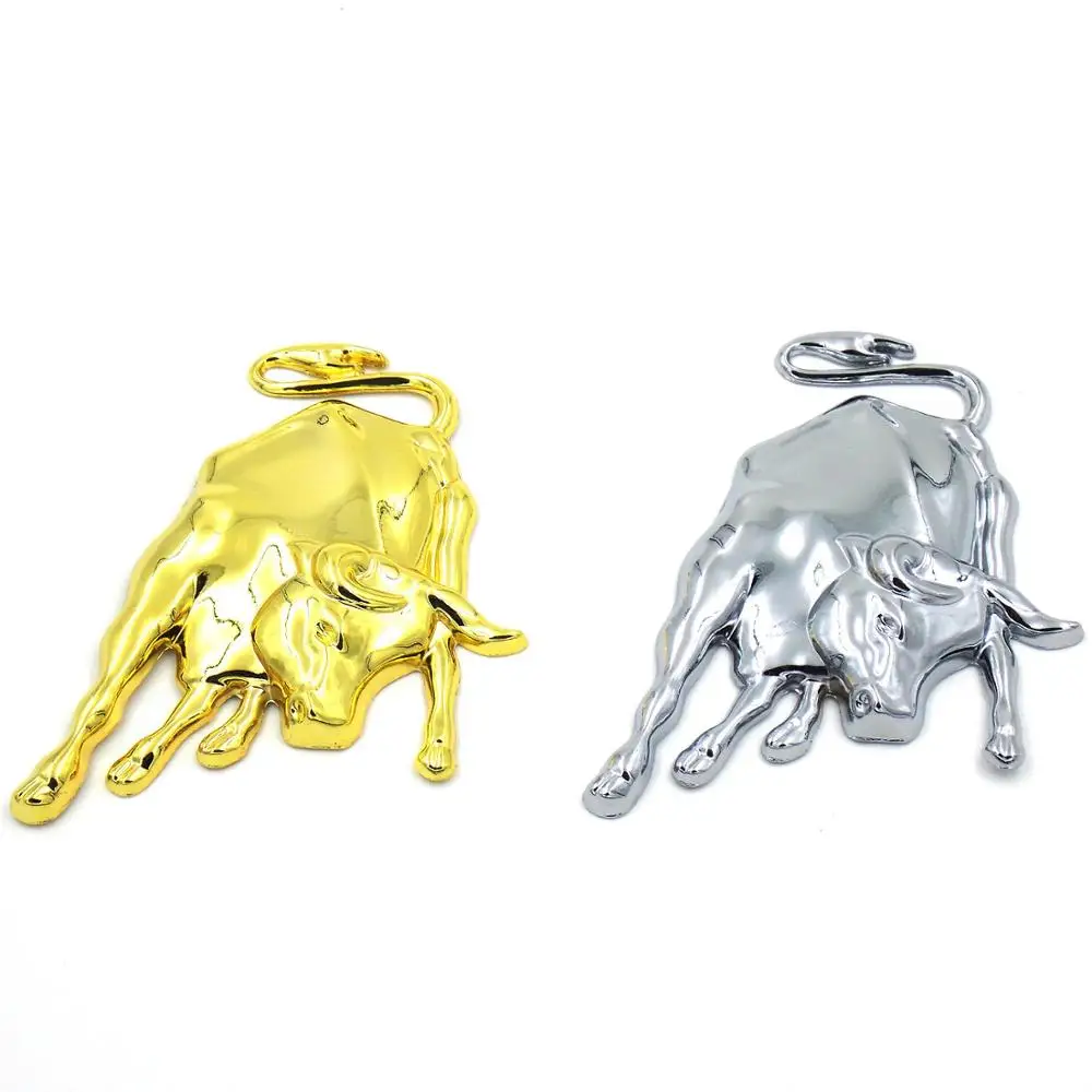 Металлическая 3d-наклейка для автомобиля золотая эмблема быка значок наклейки