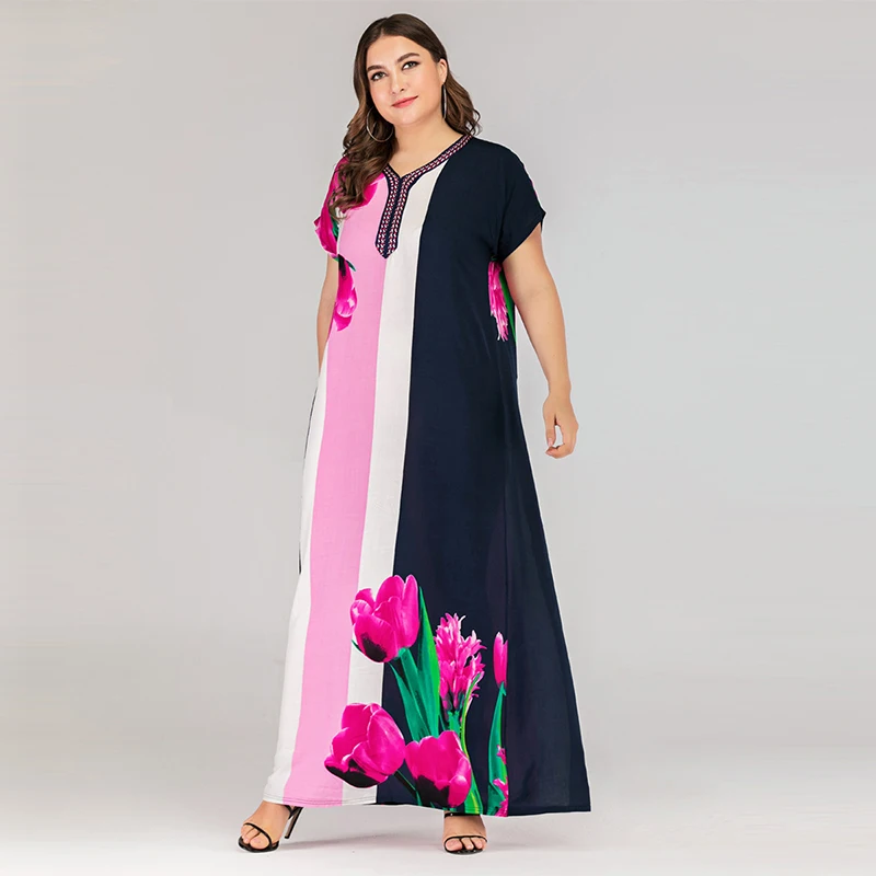 Новое мусульманское платье арабское ислам Дубаи модная одежда с вышитым принтом