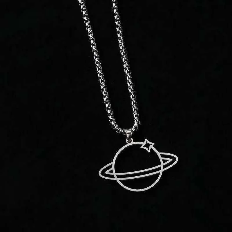 

Hollow Planet Necklace Hip-hop Jewelry On The Neck For Men Women Charm Long Titanium Steel Chain Necklaces Pendant Wholesale