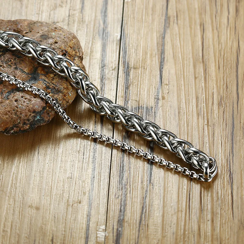 Браслет-цепочка Noter мужской двухслойный плетеный браслет из нержавеющей стали 3